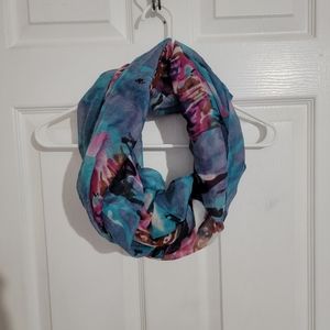 Charlotte Russe Blue and Pink Floral Infinity Scarf
